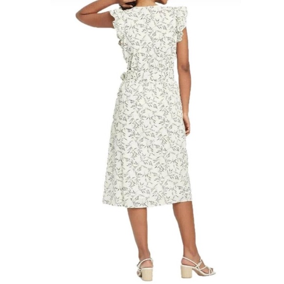 Ruffle Sleeve Wrap Dress - Picture 3 of 7